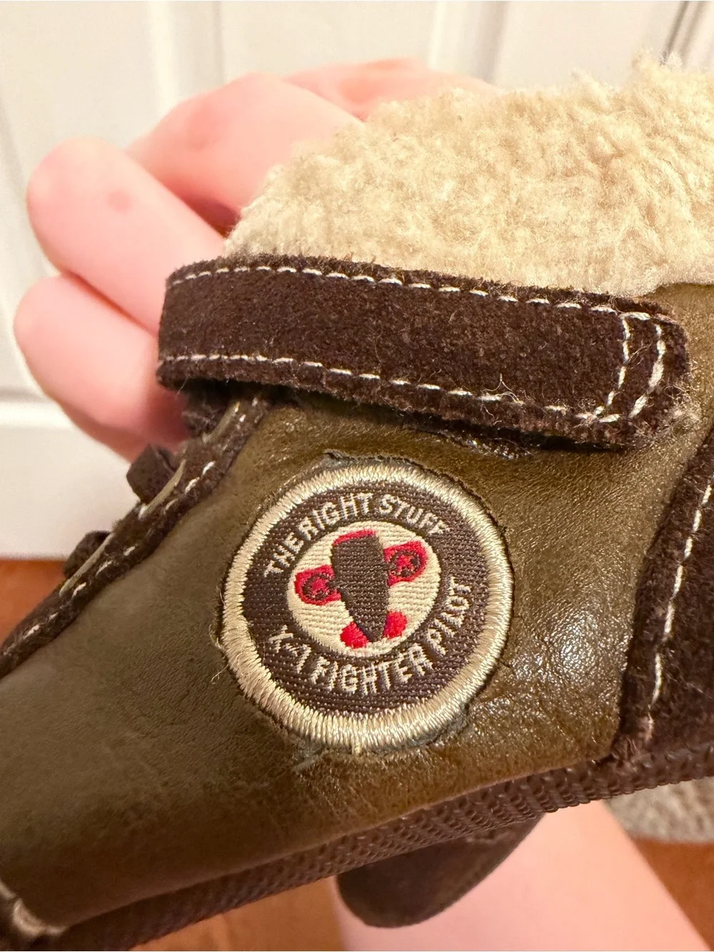 Robeez Infant Brown Fleece-Lined Ankle Aviator Boots- Size 3